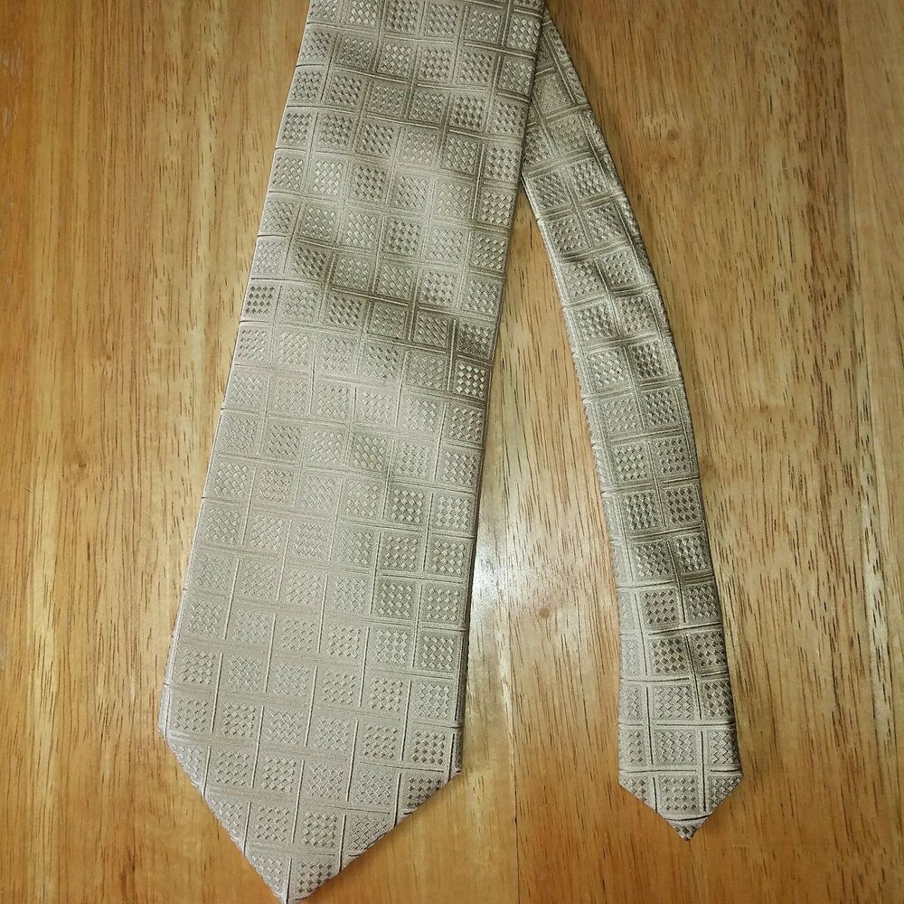 Meeting Street Repp Silk Solid Light Golden Tan with Pattern weave tie